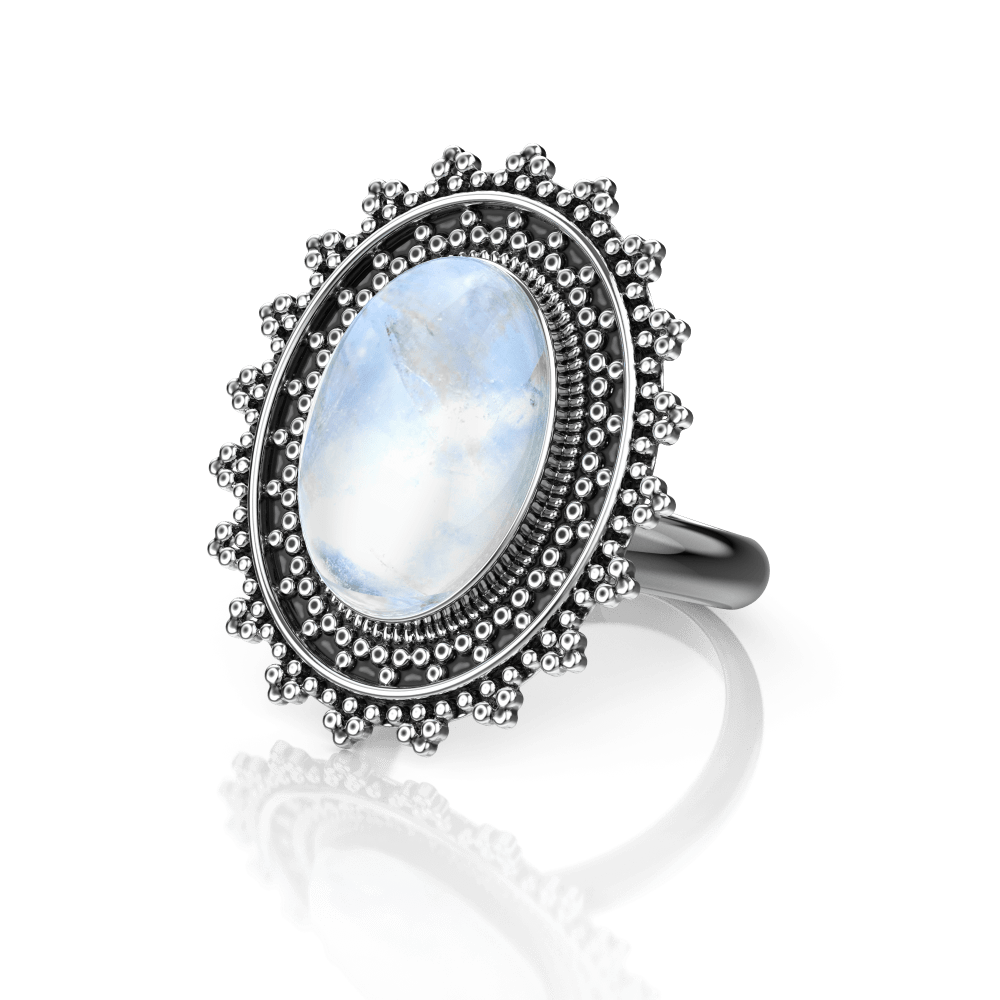 Silver Lunar Sunbeam Ring